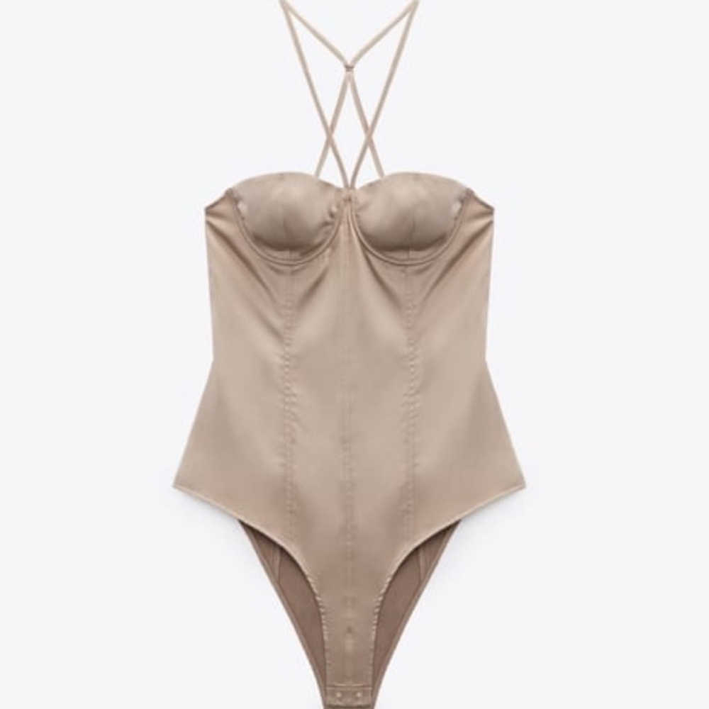 NWOT Zara Satin Effect Bodysuit